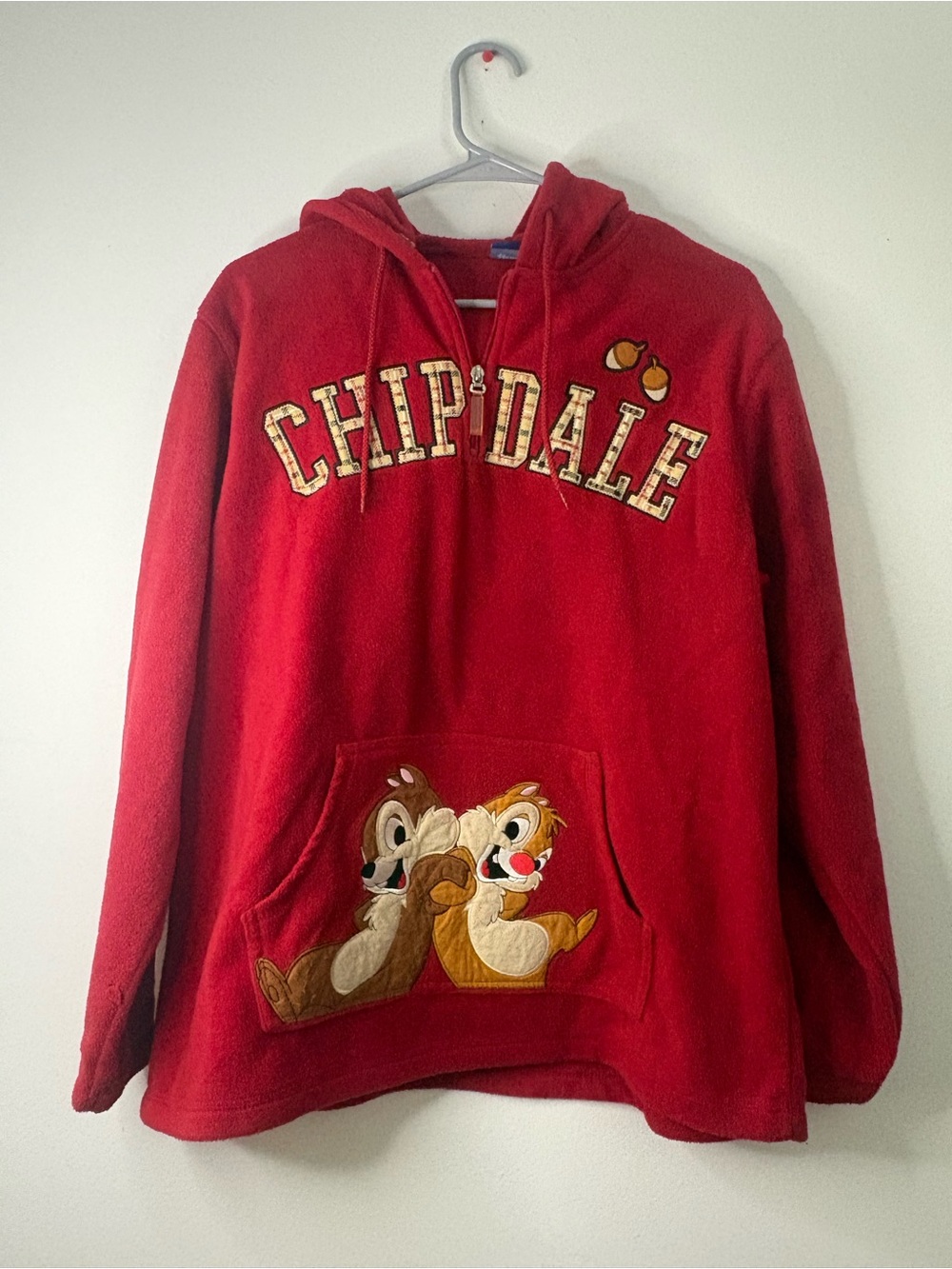 Disney Red Chip 'n' Dale Fleece Hoodie with Applique